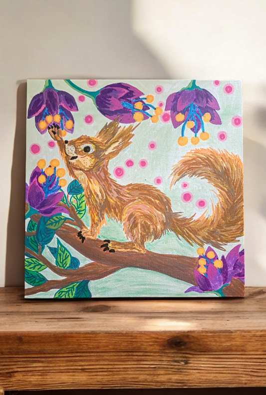 Foraging Squirrel Painting