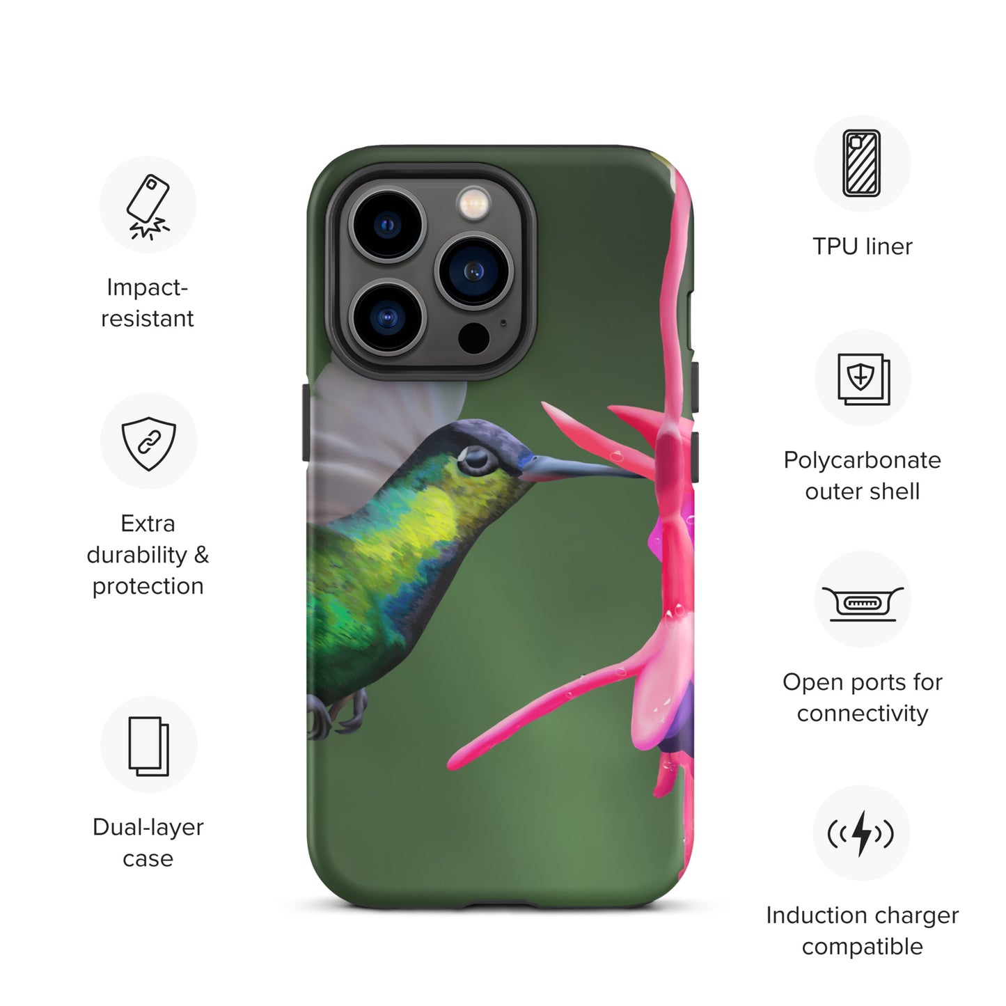 Tough Hummingbird iPhone case