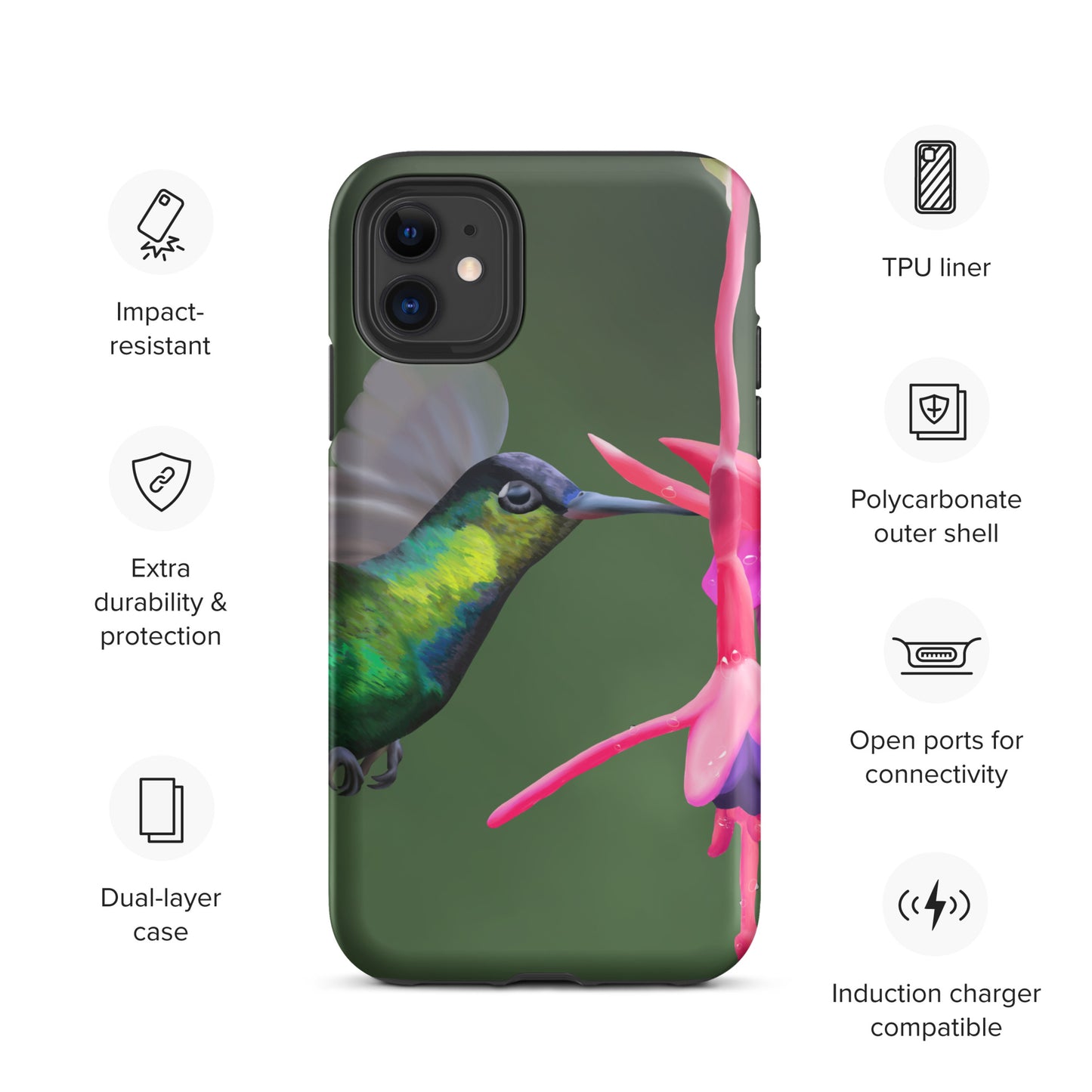 Tough Hummingbird iPhone case