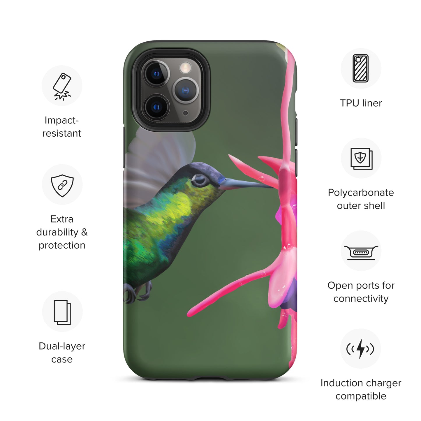 Tough Hummingbird iPhone case
