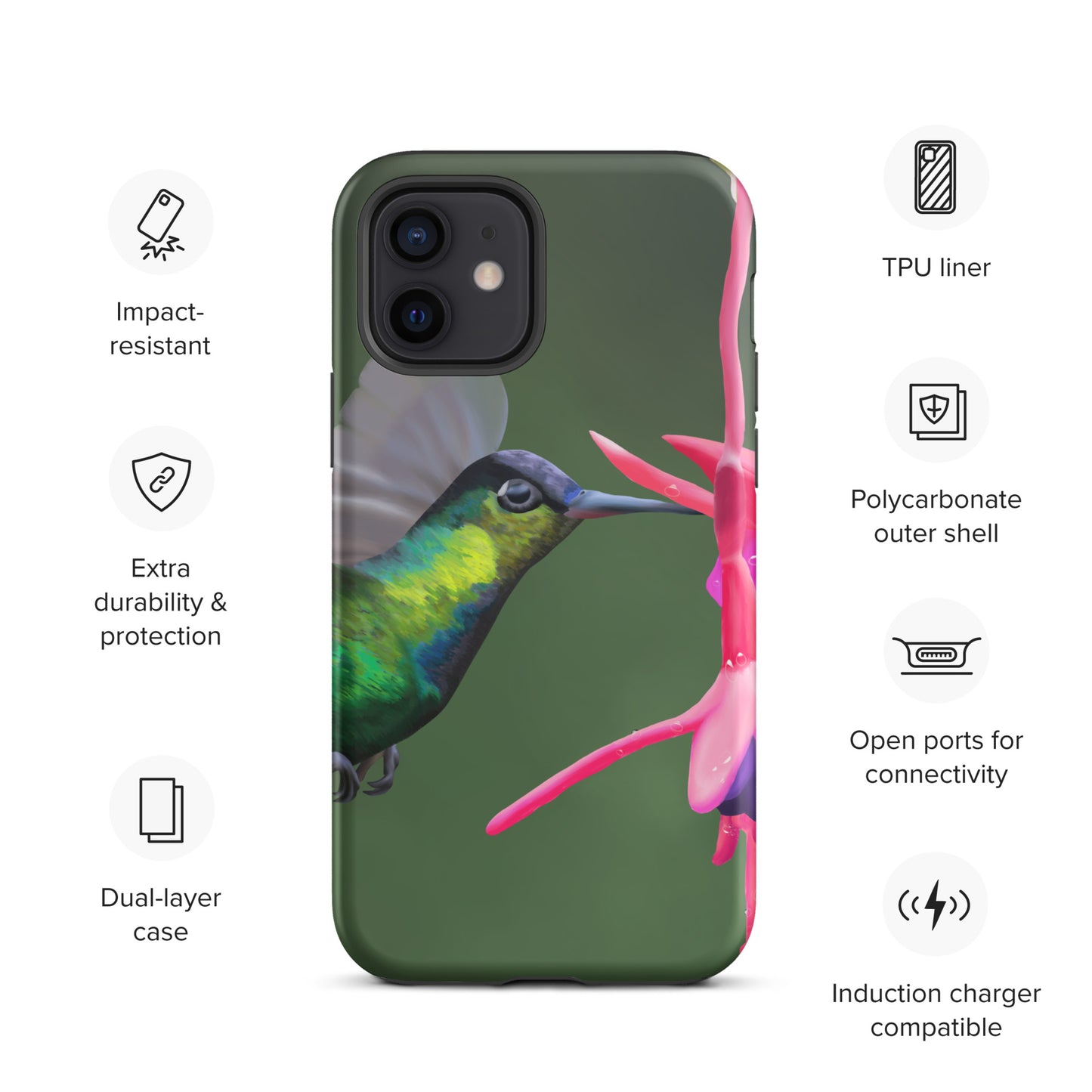 Tough Hummingbird iPhone case