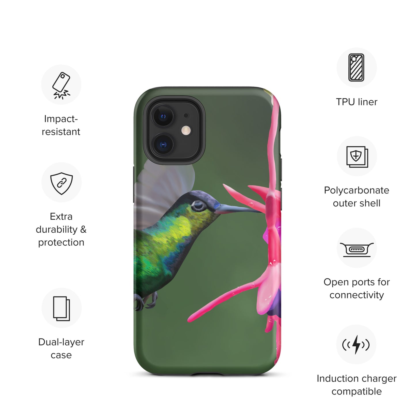 Tough Hummingbird iPhone case