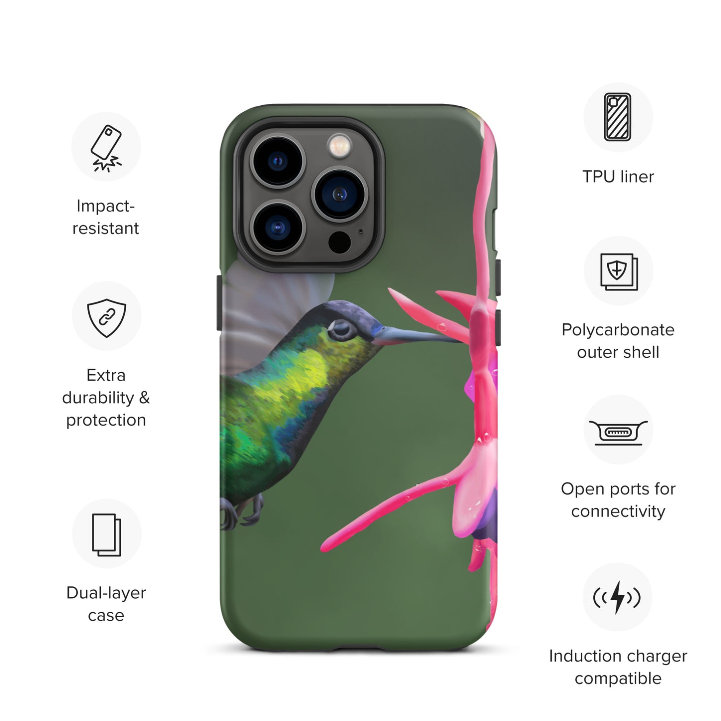 Tough Hummingbird iPhone case