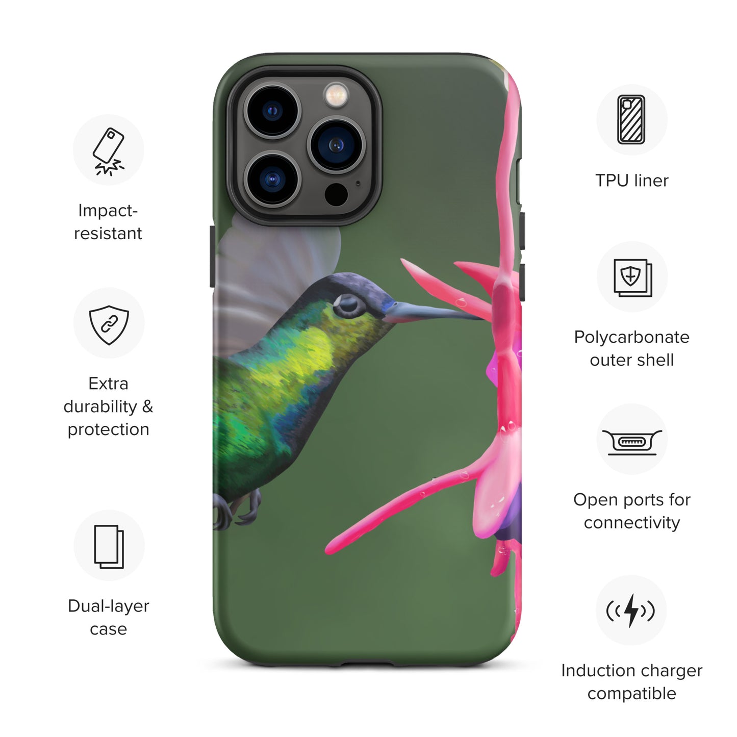 Tough Hummingbird iPhone case
