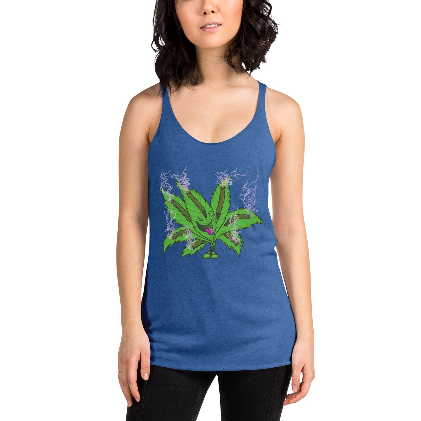 Happy pot leaf Women's Racerback Tank
