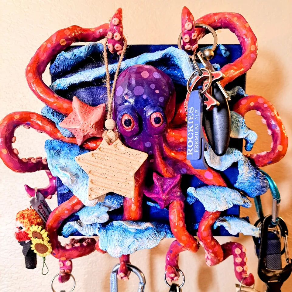 Octopus wall mounted keychain holder