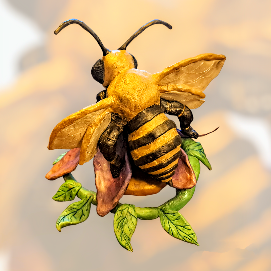 Honey Bee on Flower Sculpture