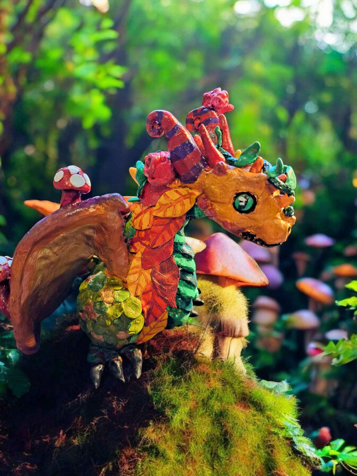 Mushroom Dragon Sculpture