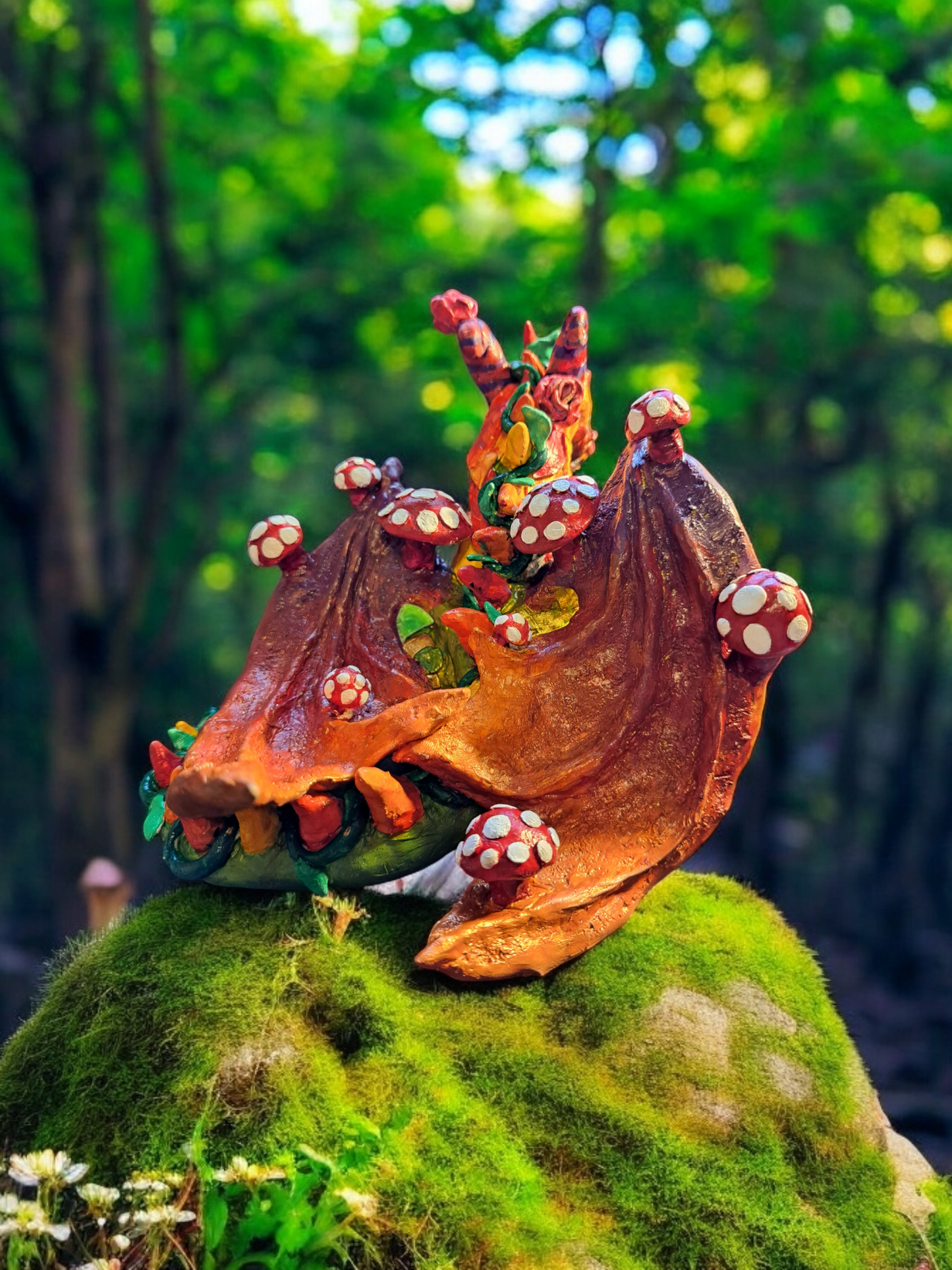 Mushroom Dragon Sculpture