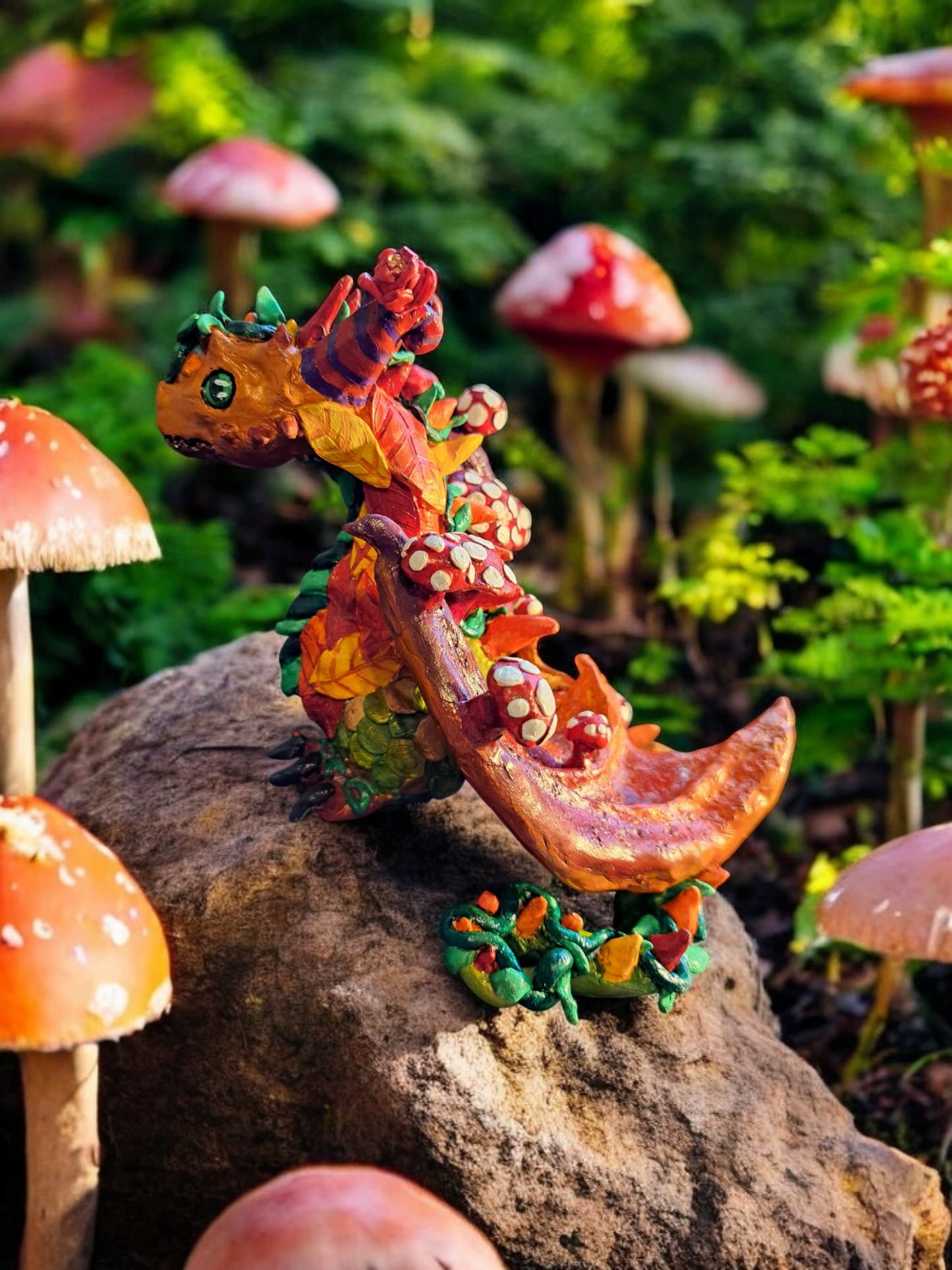 Mushroom Dragon Sculpture