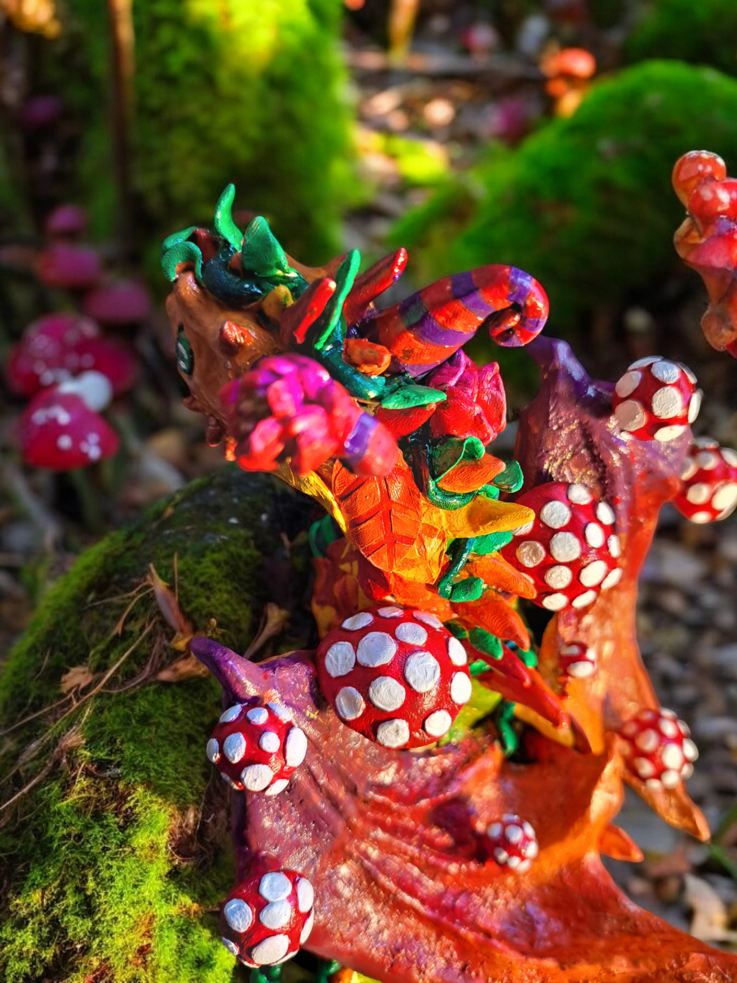 Mushroom Dragon Sculpture