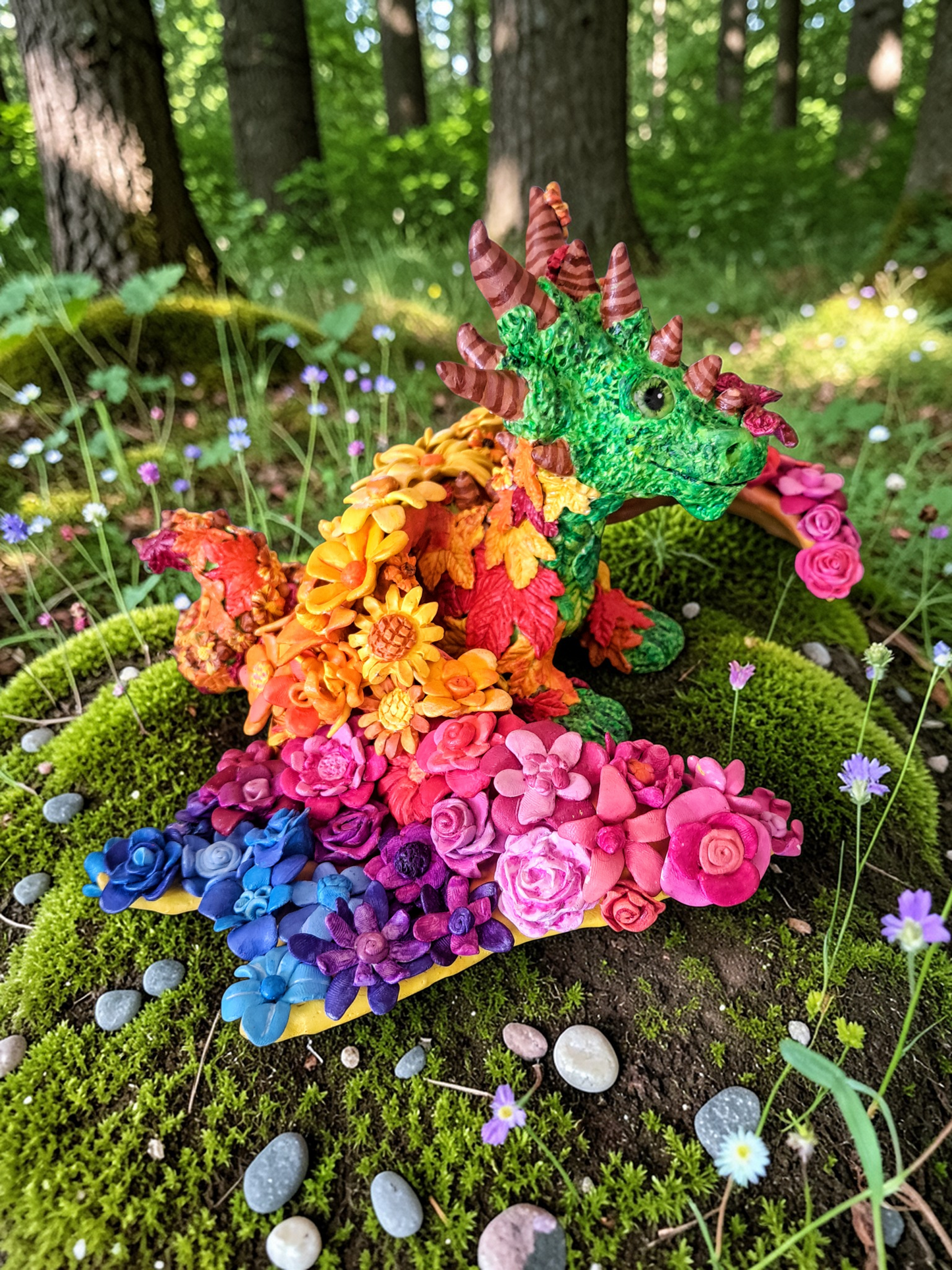 Cedar the Flower Dragon Sculpture