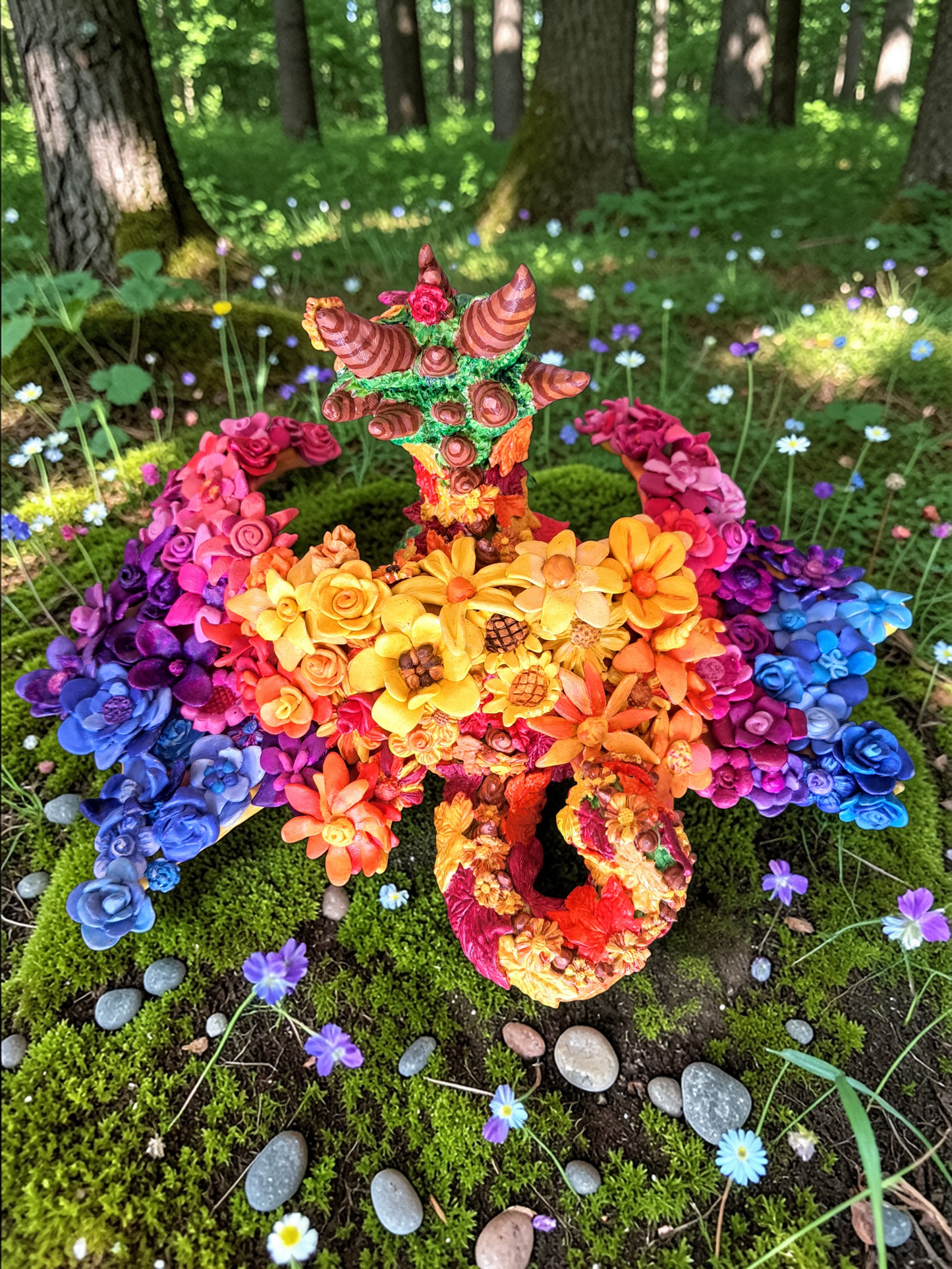 Cedar the Flower Dragon Sculpture