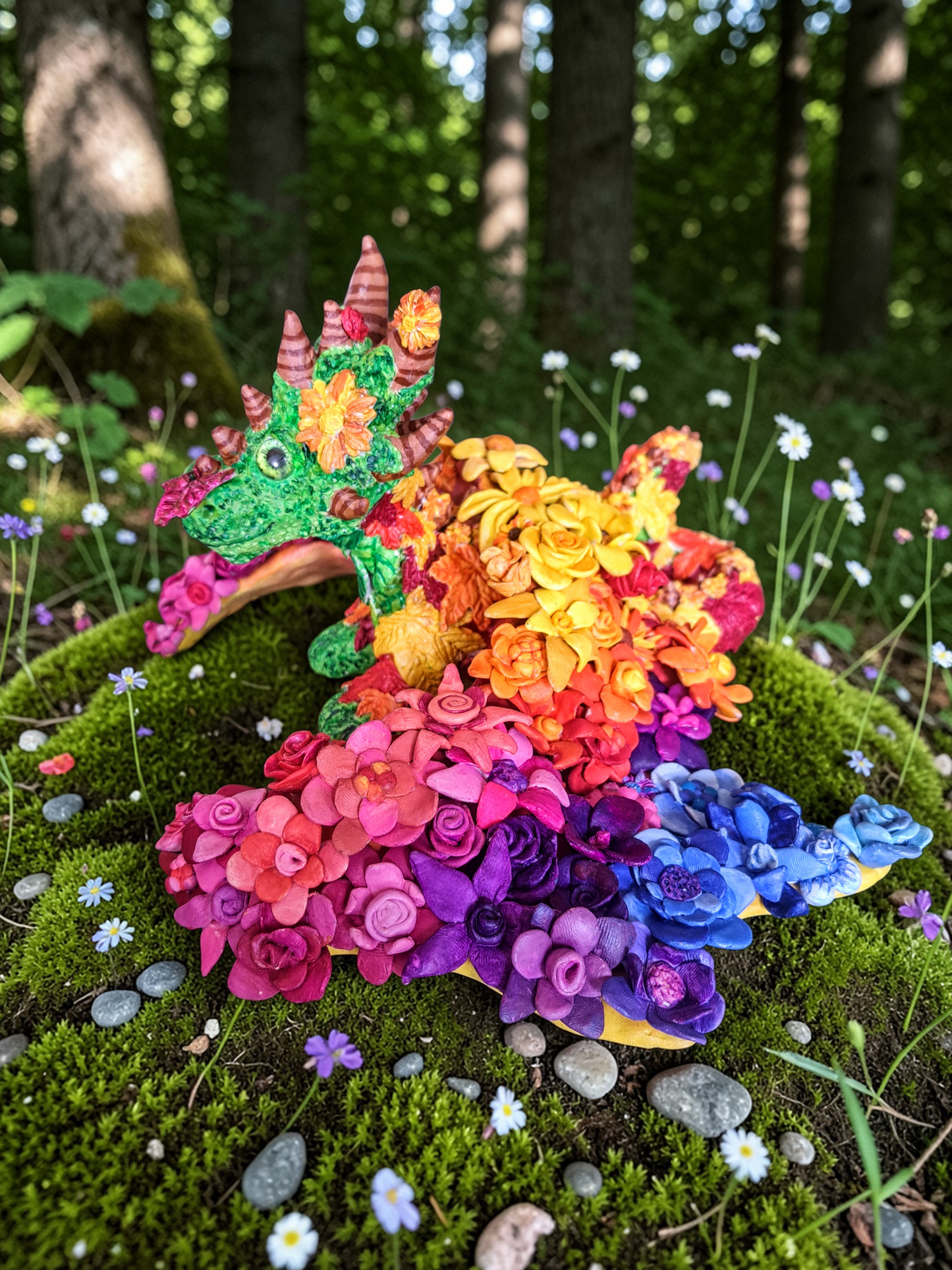 Cedar the Flower Dragon Sculpture