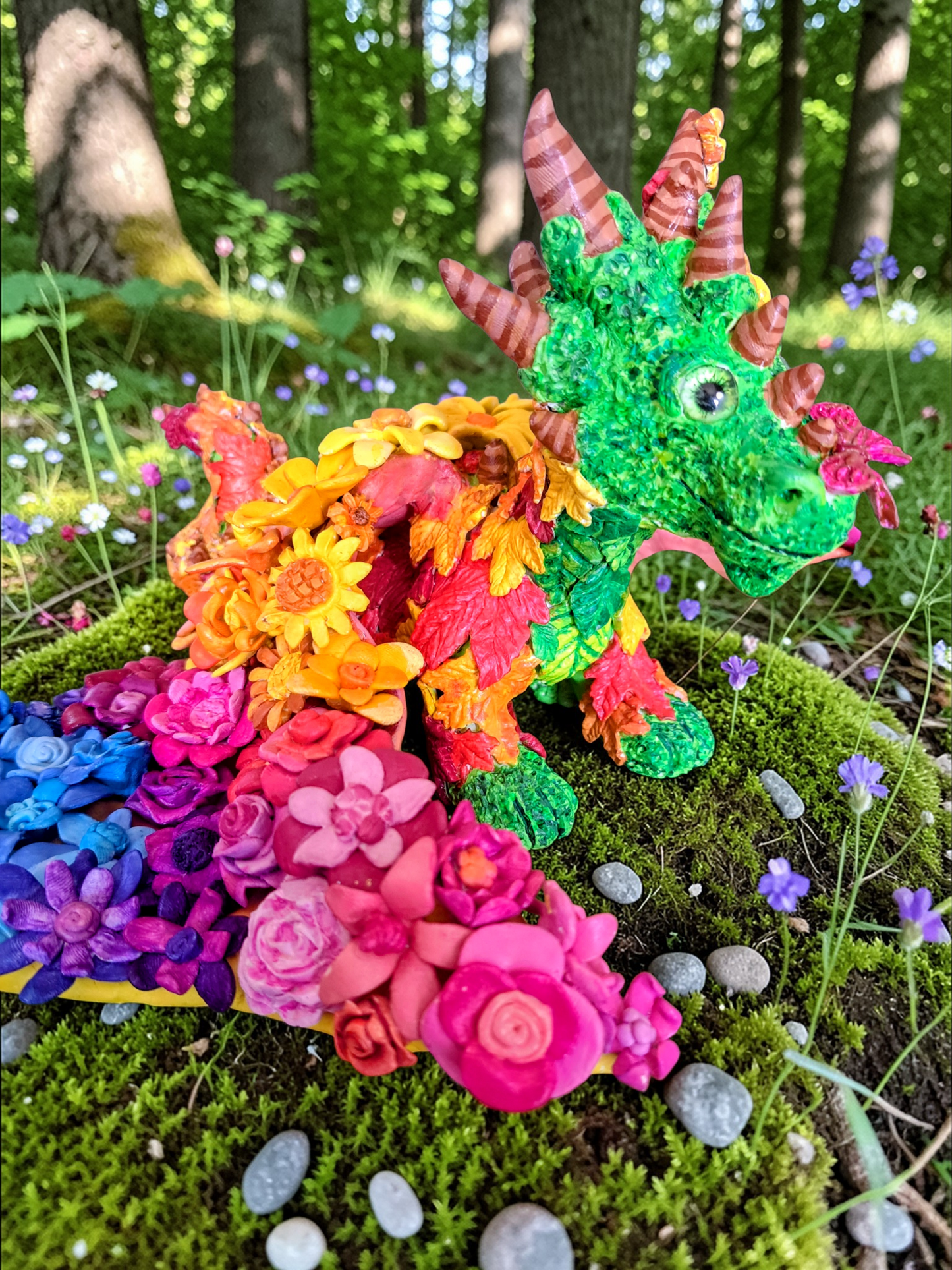 Cedar the Flower Dragon Sculpture
