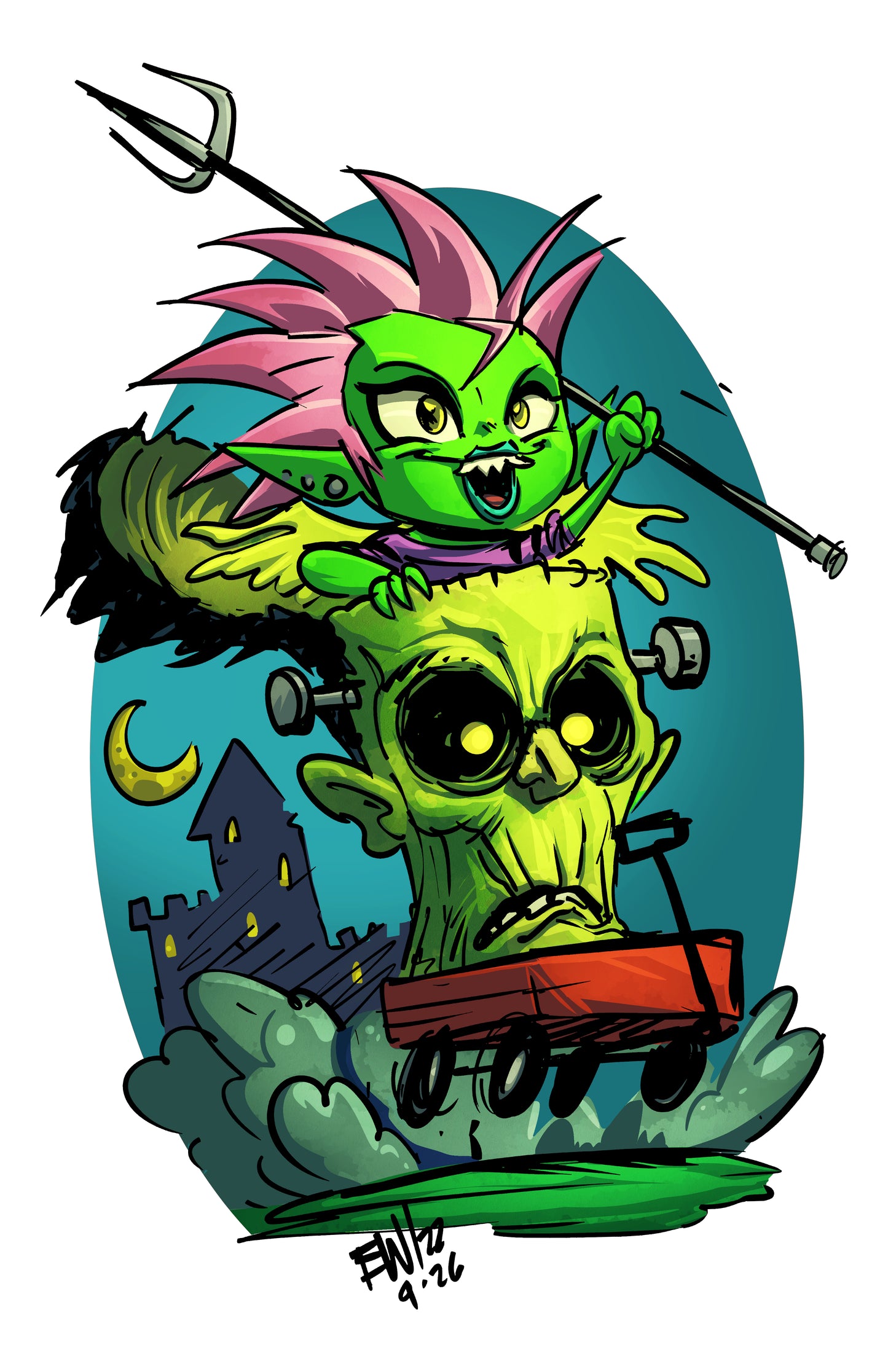 Frankenstein Pixy Sticker