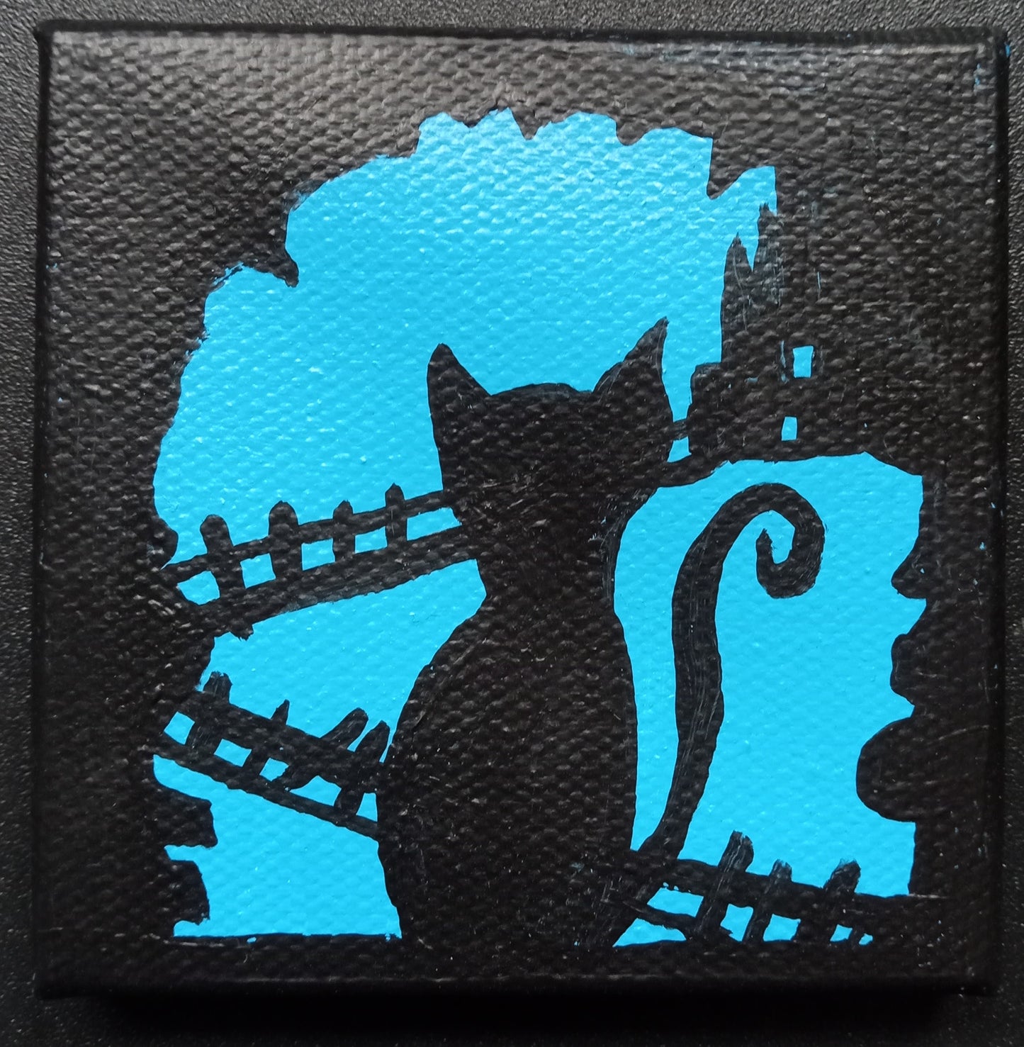 Cat in archway Mini Canvas