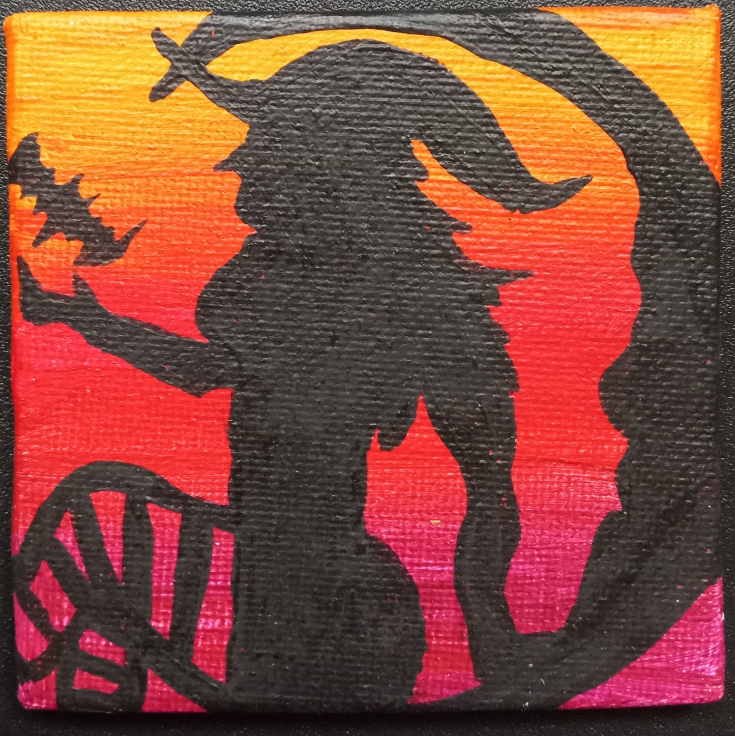 Witch on Moon Mini canvas Panel