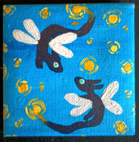 Dragon Fireflies Mini Canvas