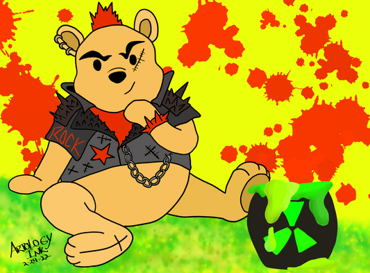 Punk Rock Bear Print