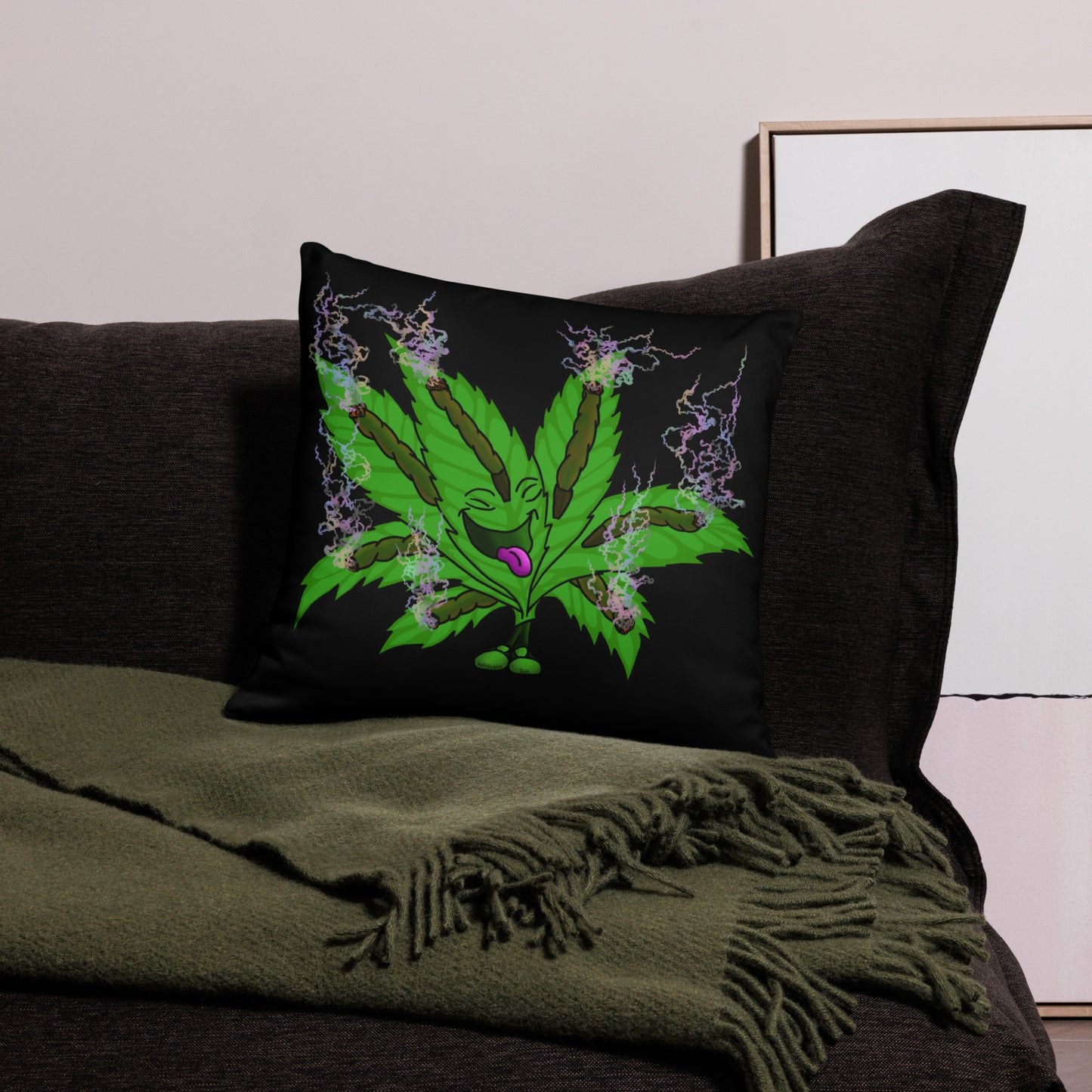 Happy pot leaf Basic Pillow