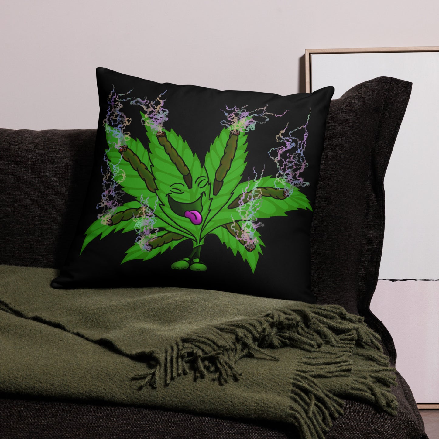 Happy pot leaf Basic Pillow