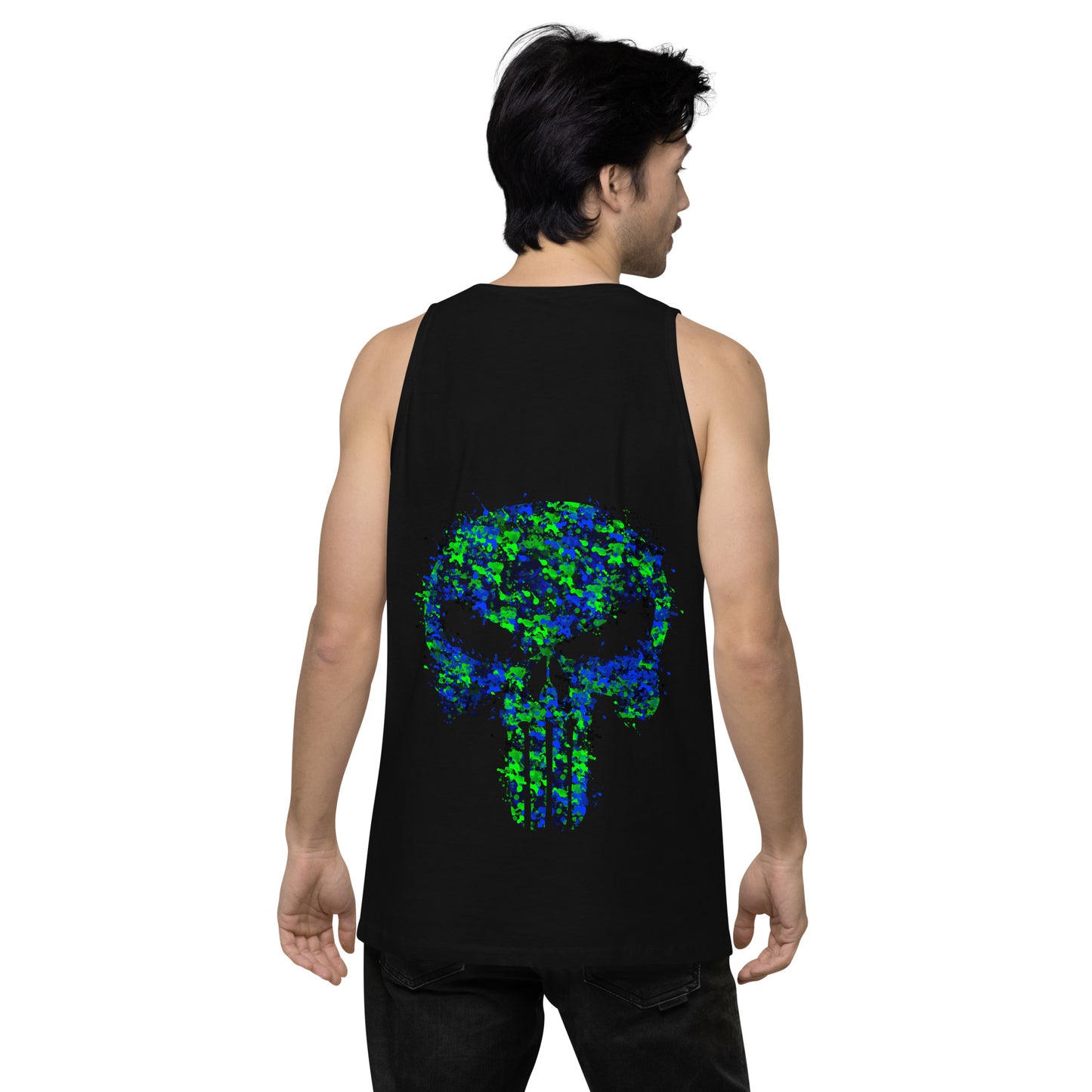 Splatter skull Men’s premium tank top