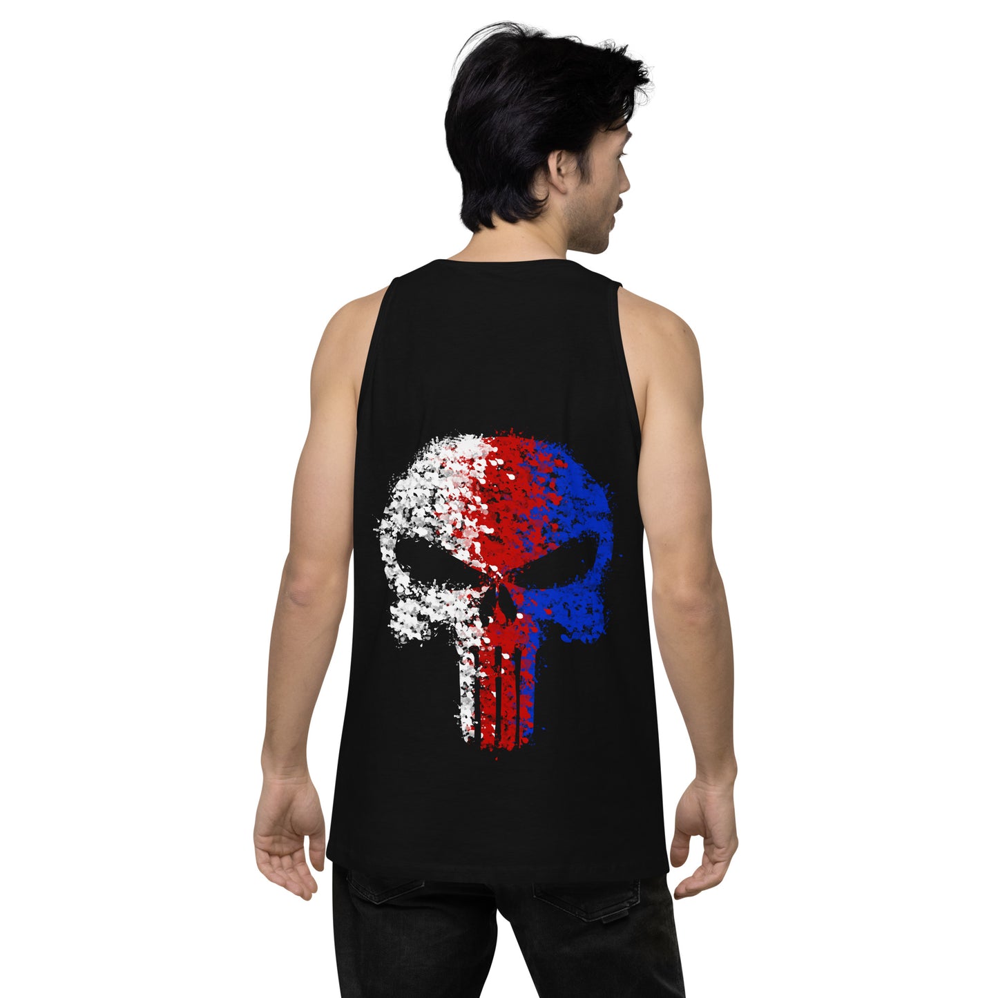 American splatter skull Men’s premium tank top