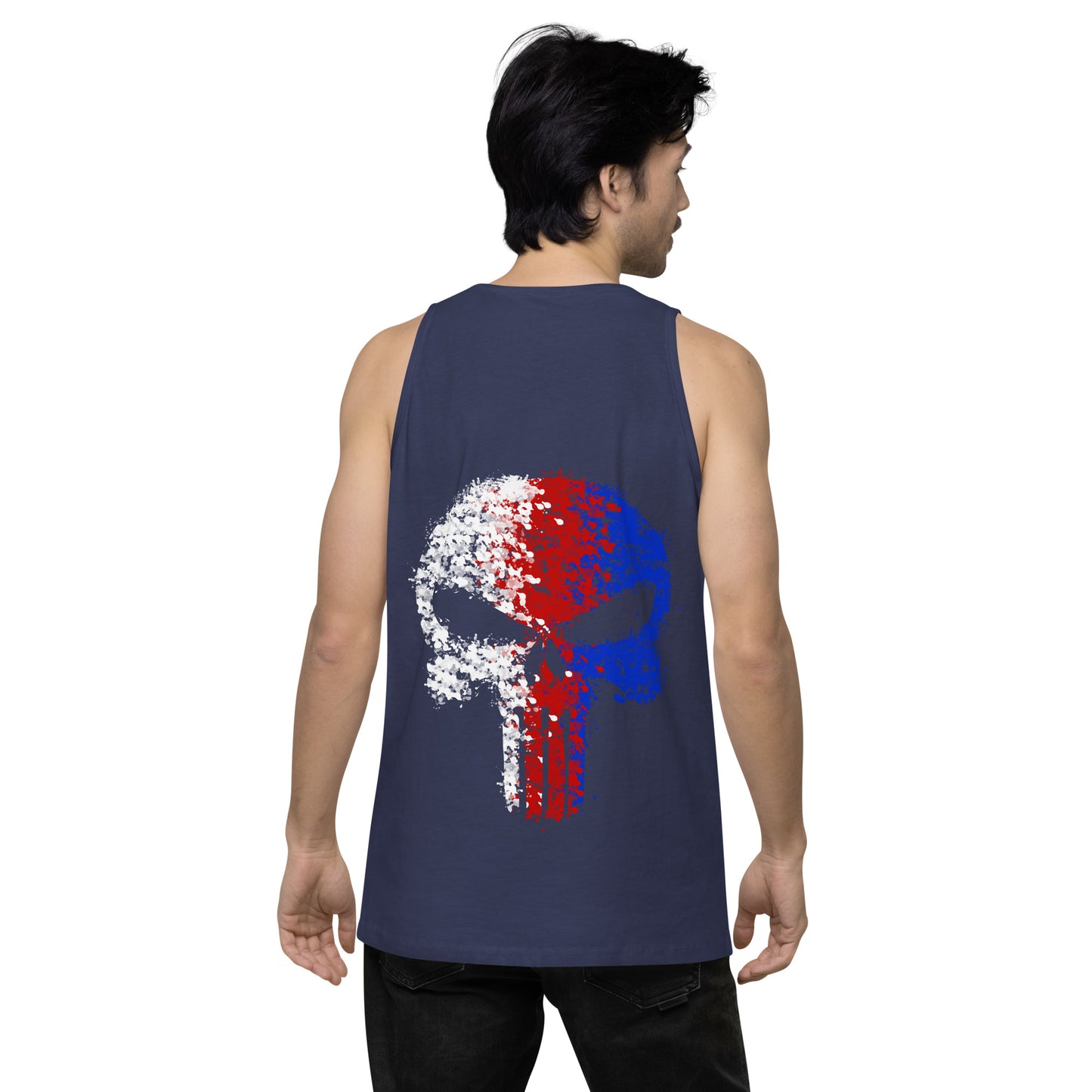 American splatter skull Men’s premium tank top