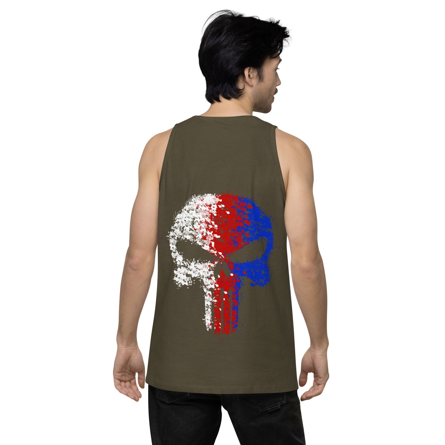 American splatter skull Men’s premium tank top