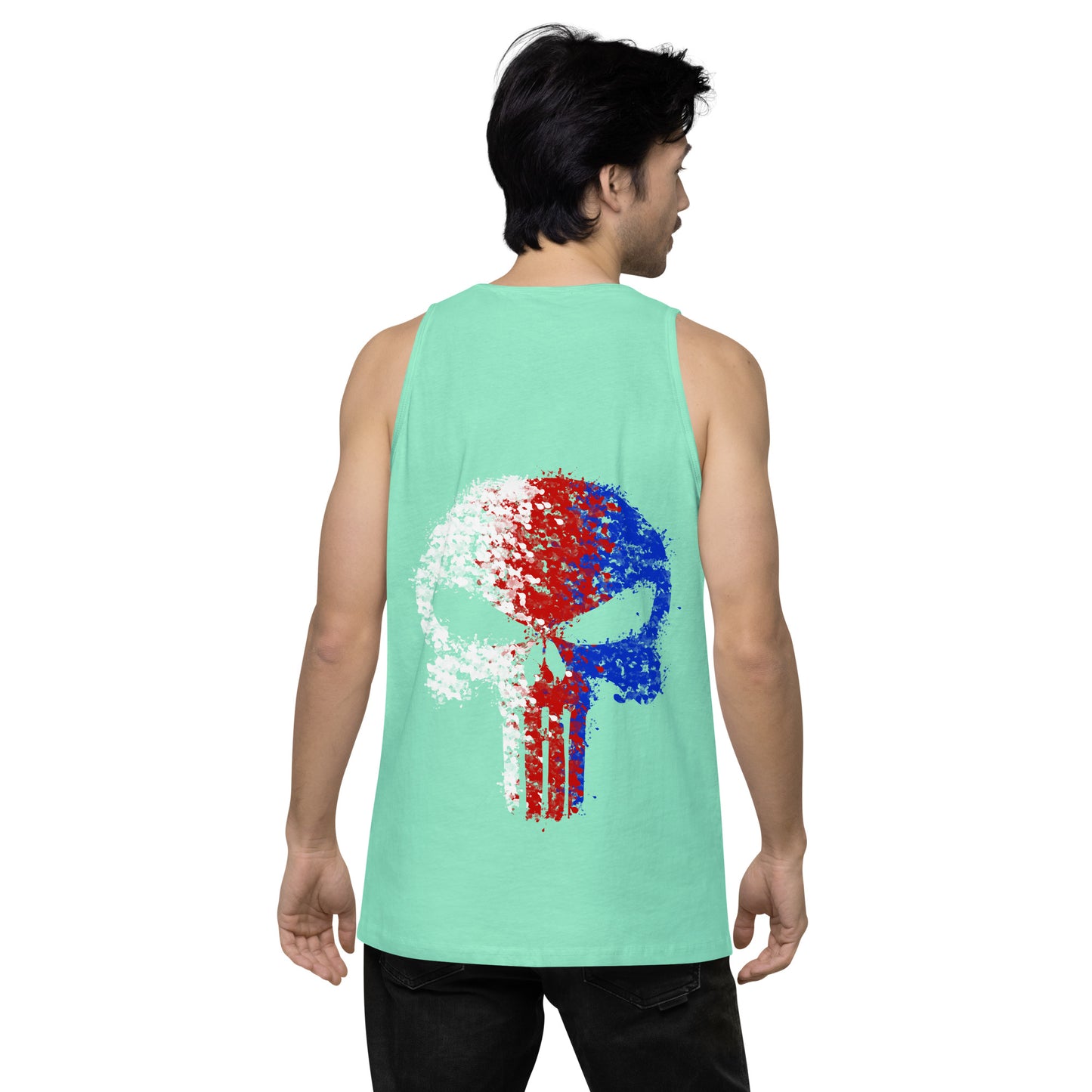 American splatter skull Men’s premium tank top