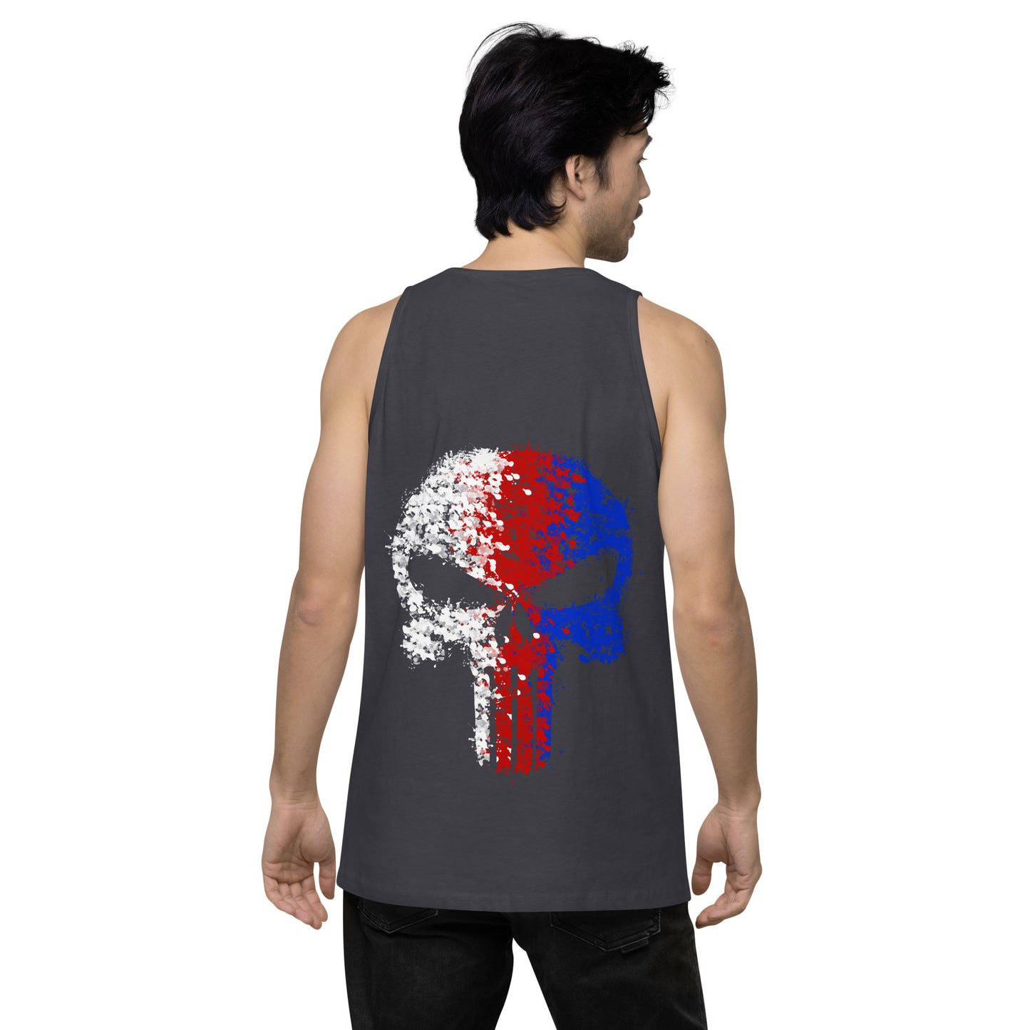 American splatter skull Men’s premium tank top