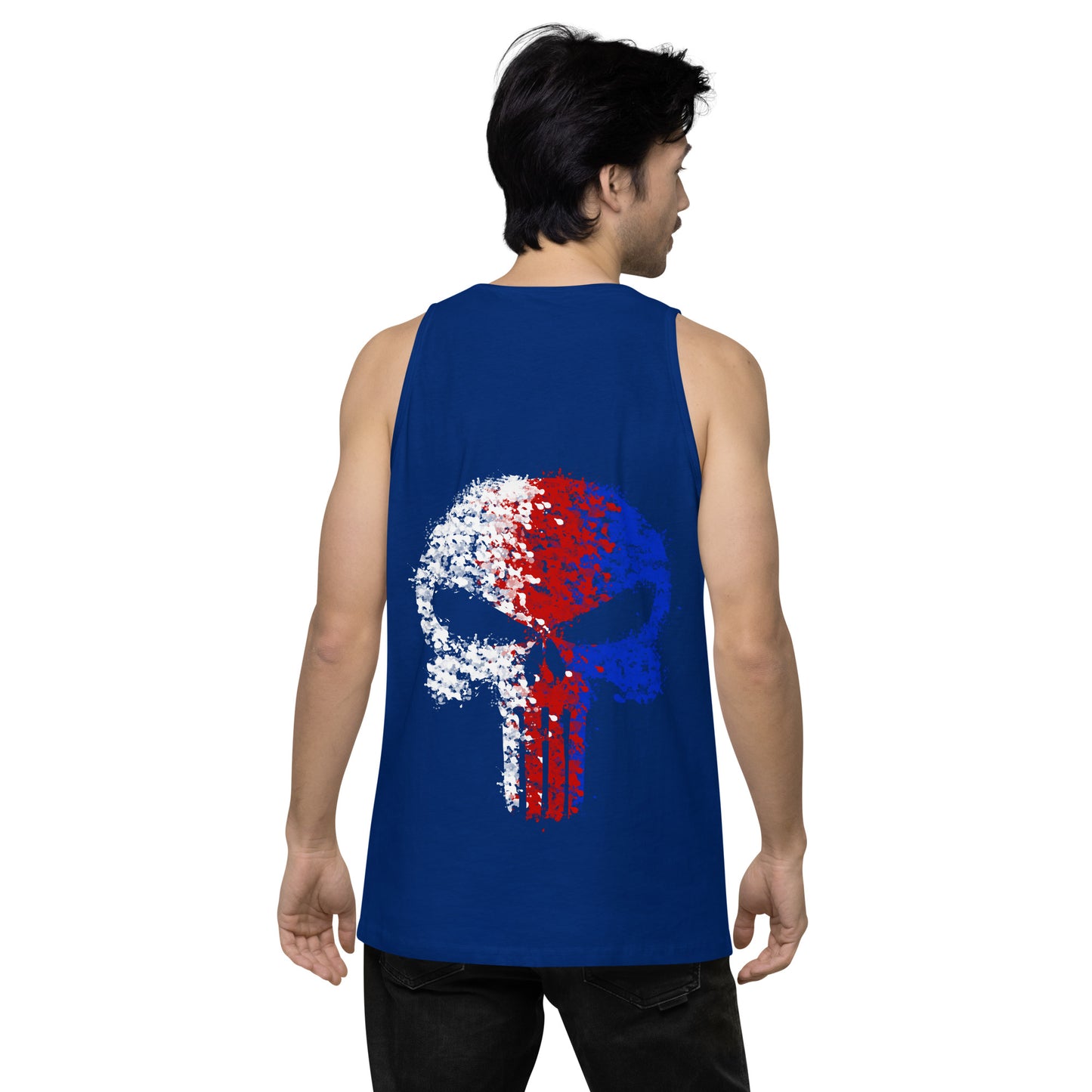 American splatter skull Men’s premium tank top