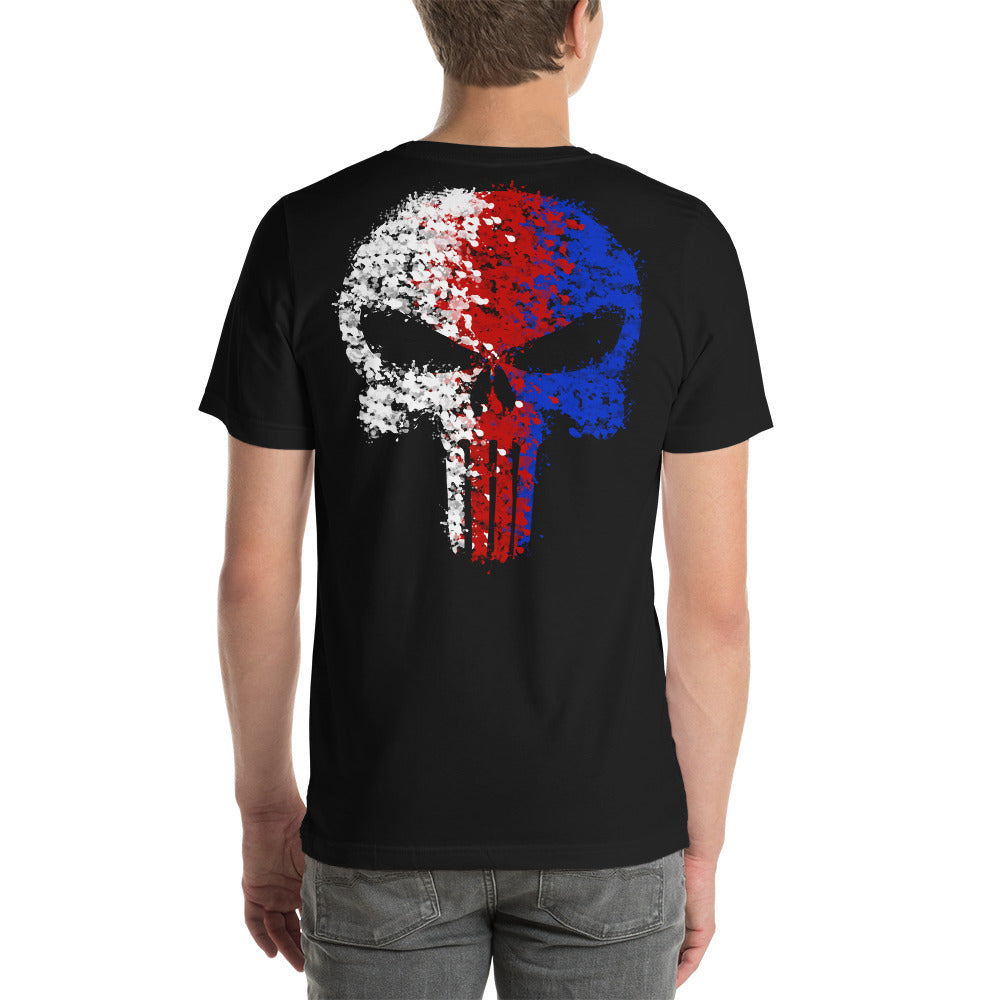 American Splatter Skull Unisex t-shirt