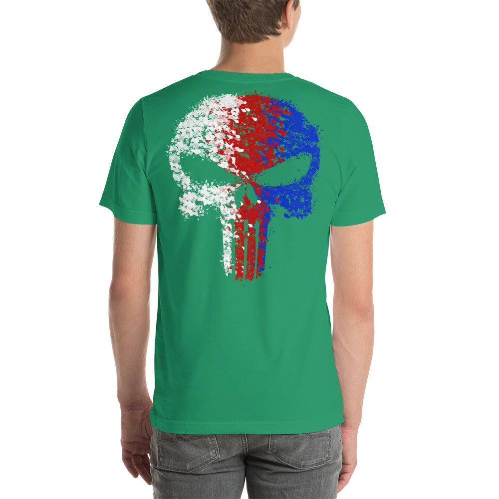 American Splatter Skull Unisex t-shirt