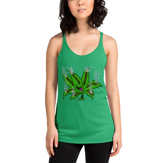 Happy pot leaf Women's Racerback Tank